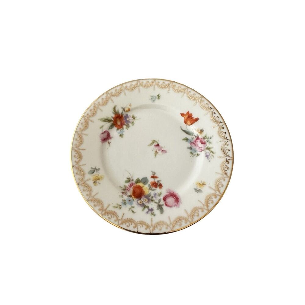 PT Tirschenreuth Old Meissen Dessert Side Salad PLATE Floral Gold Vintage